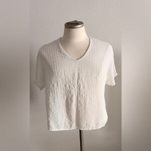 MELISSA NEPTON White Textured Blouse Large